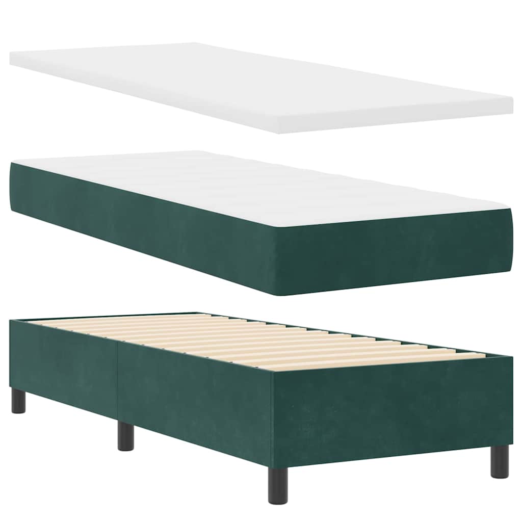 LED Box Spring Krevet Tamnozelena 80 x 200 cm Baršun