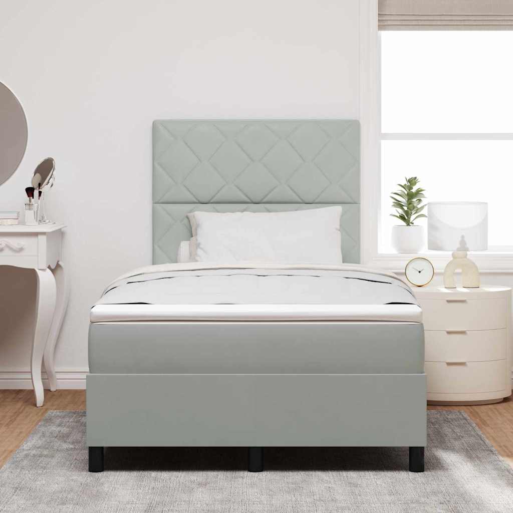 LED Box Spring Krevet Svijetlo siva 120 x 190 cm Baršun