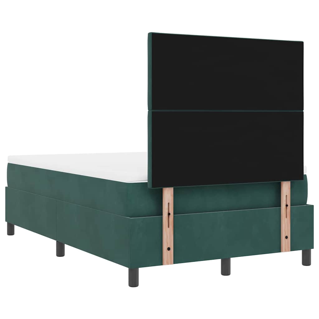 LED Box Spring Krevet Tamnozelena 120 x 190 cm Baršun
