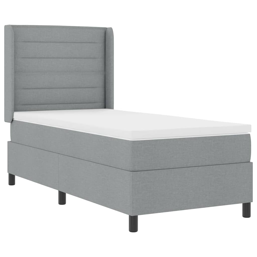 LED Box Spring Krevet Svijetlo siva 80 x 200 cm tkanina