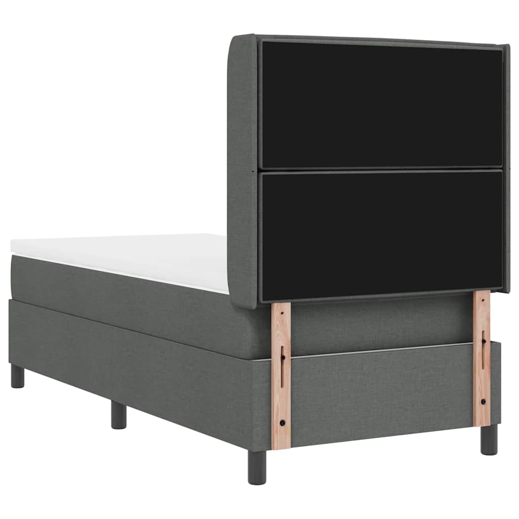 LED Box Spring Krevet s madracem Tamno siva 90 x 200 cm tkanina
