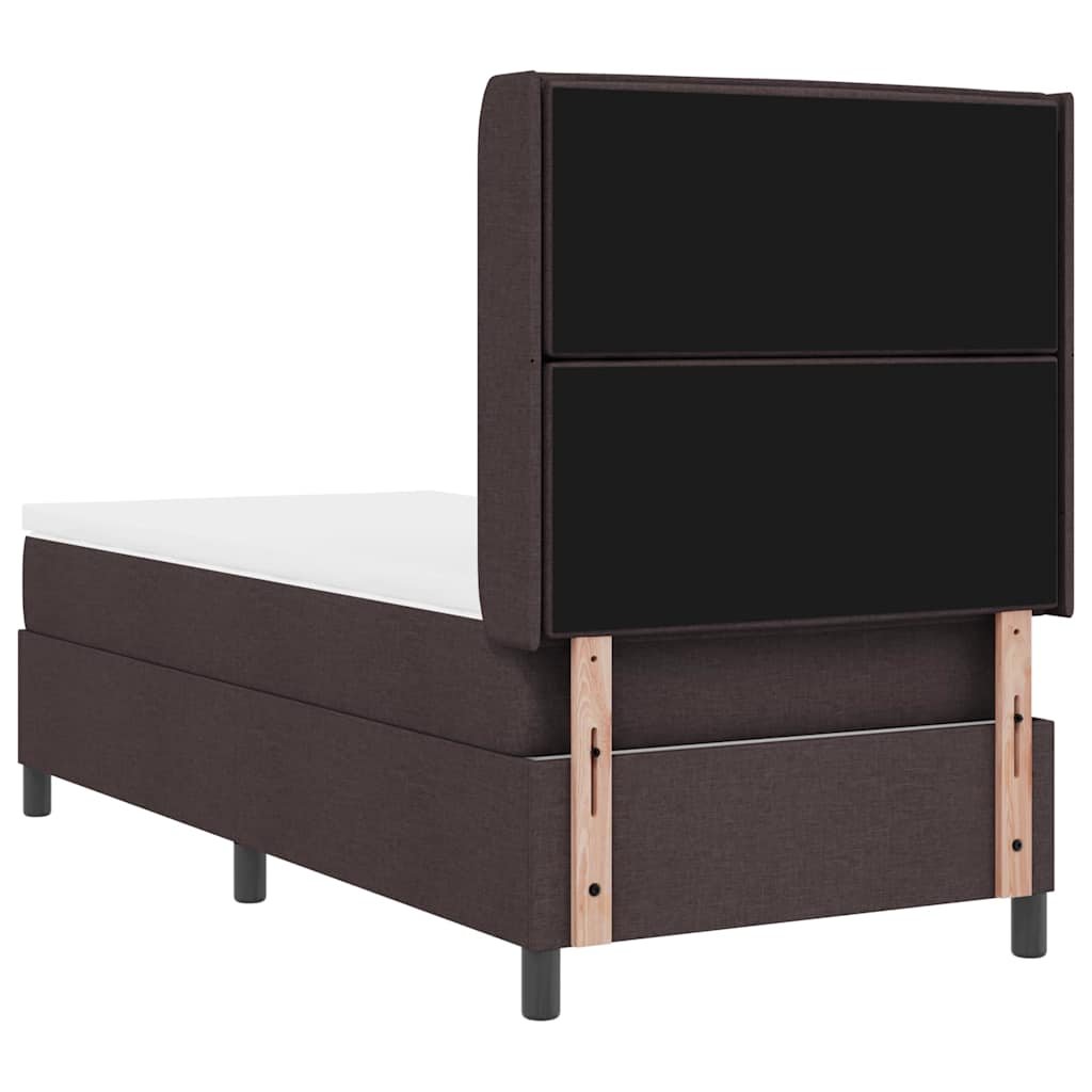 LED Box Spring Krevet Tamno smeđa 100 x 200 cm tkanina