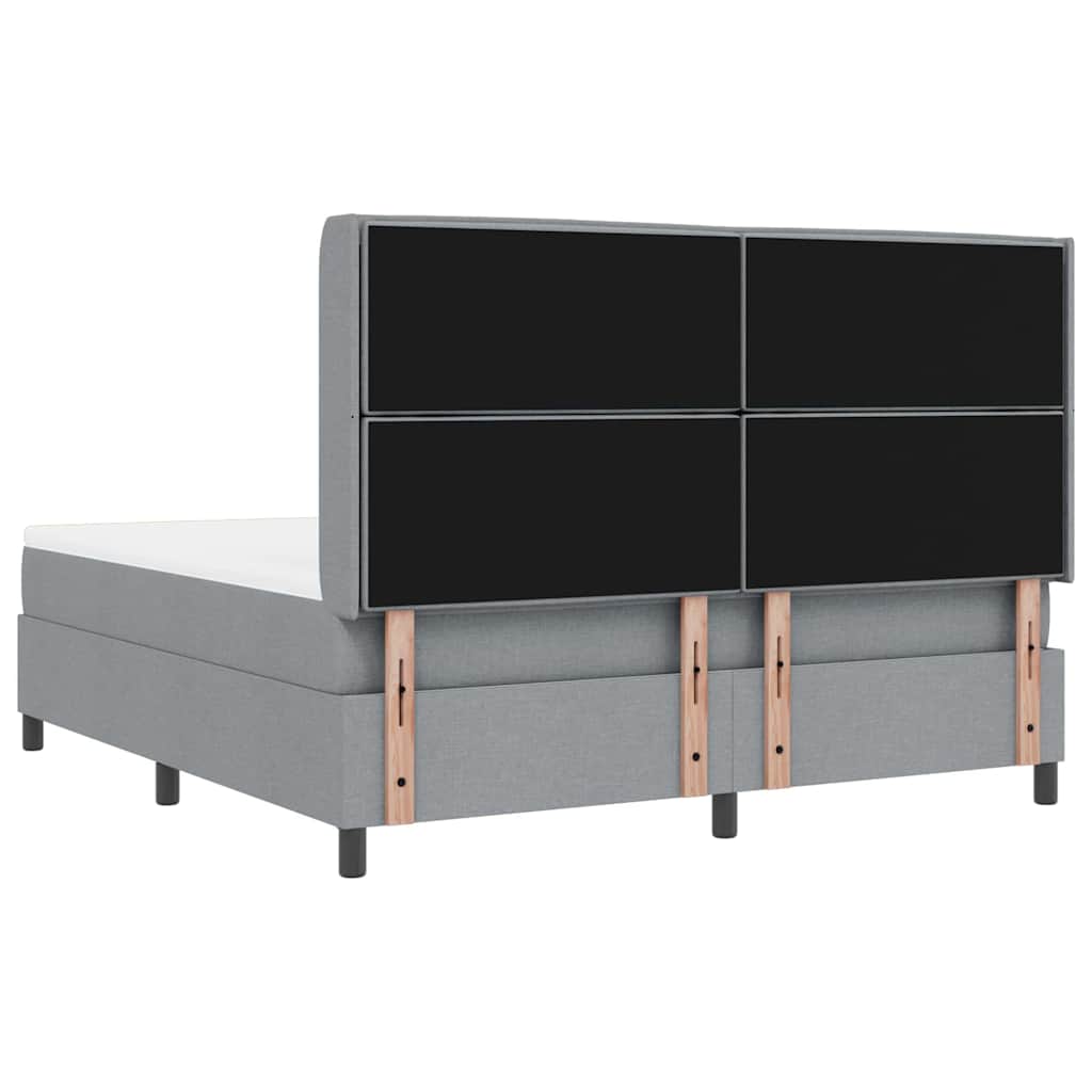 LED Box Spring Krevet Svijetlo siva 180 x 200 cm tkanina