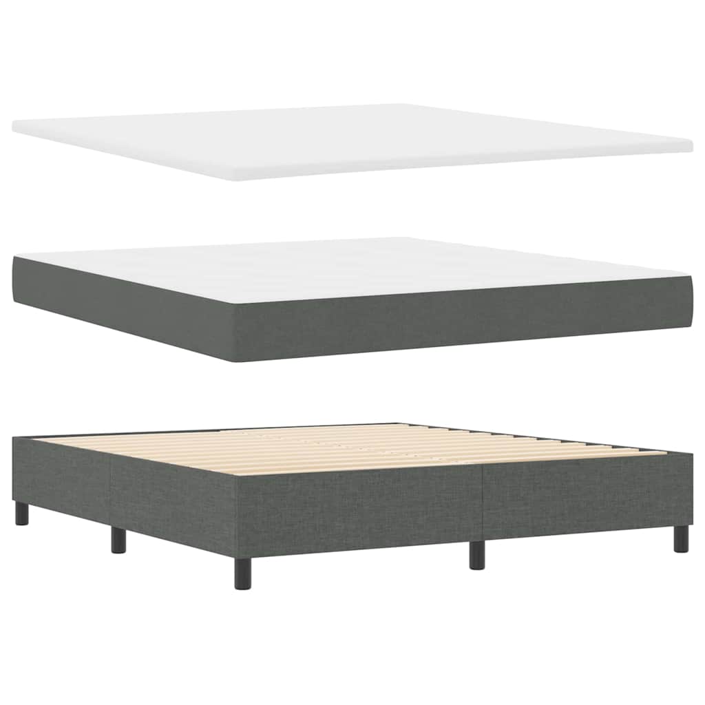 LED Box Spring Krevet Tamno siva 180 x 200 cm tkanina