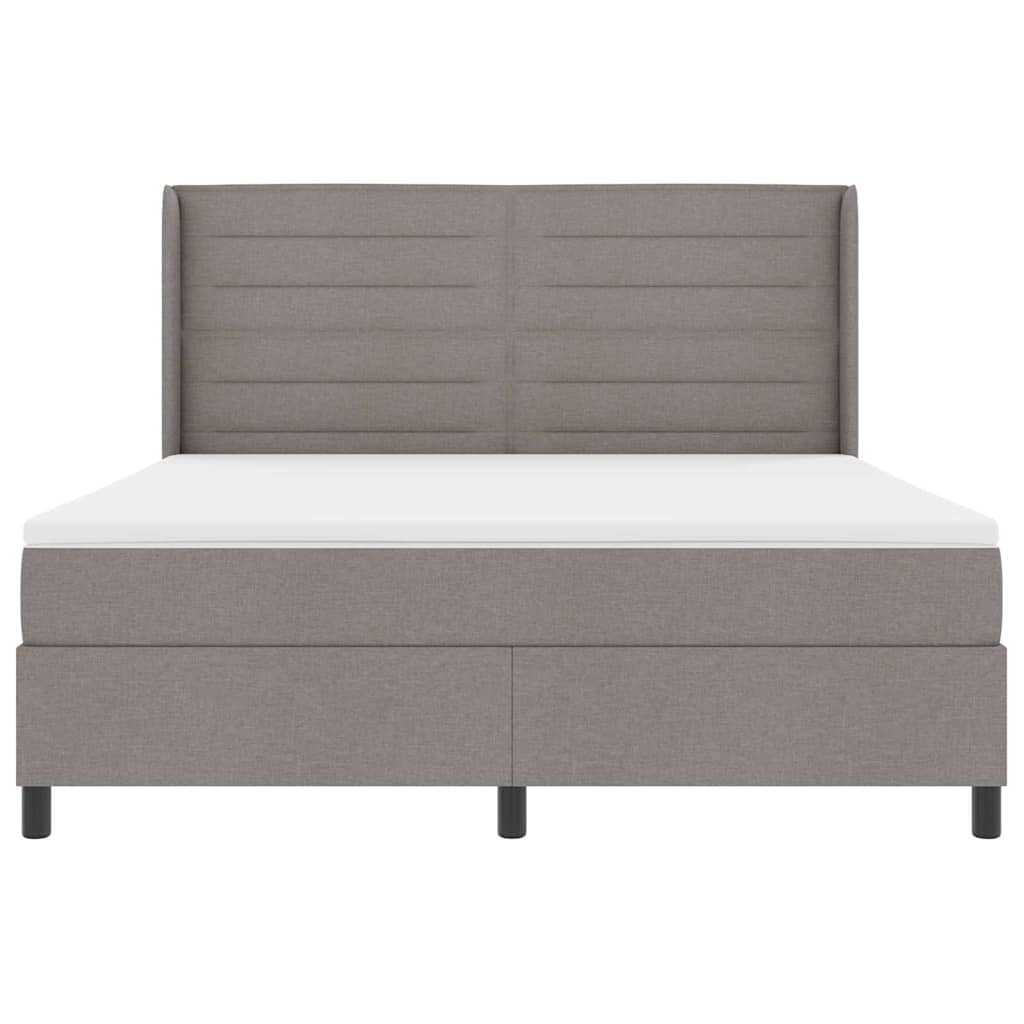 LED Box Spring Krevet Sivo-smeđa 180 x 200 cm tkanina