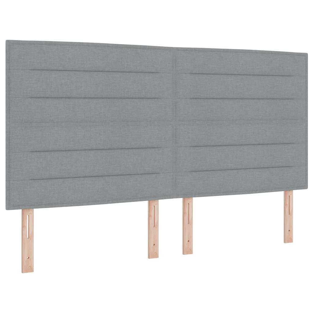 LED Box Spring Krevet Svijetlo siva 200 x 200 cm tkanina