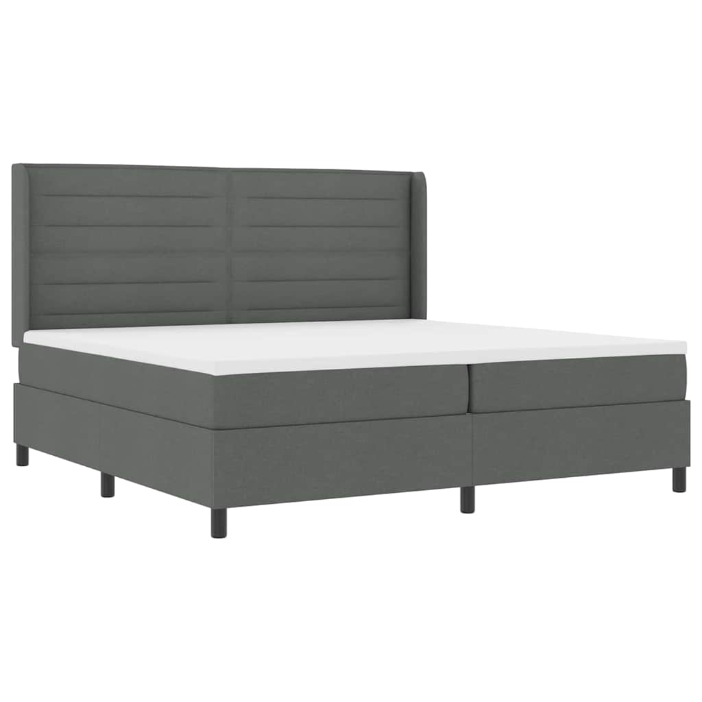 LED Box Spring Krevet Tamno siva 200 x 200 cm tkanina