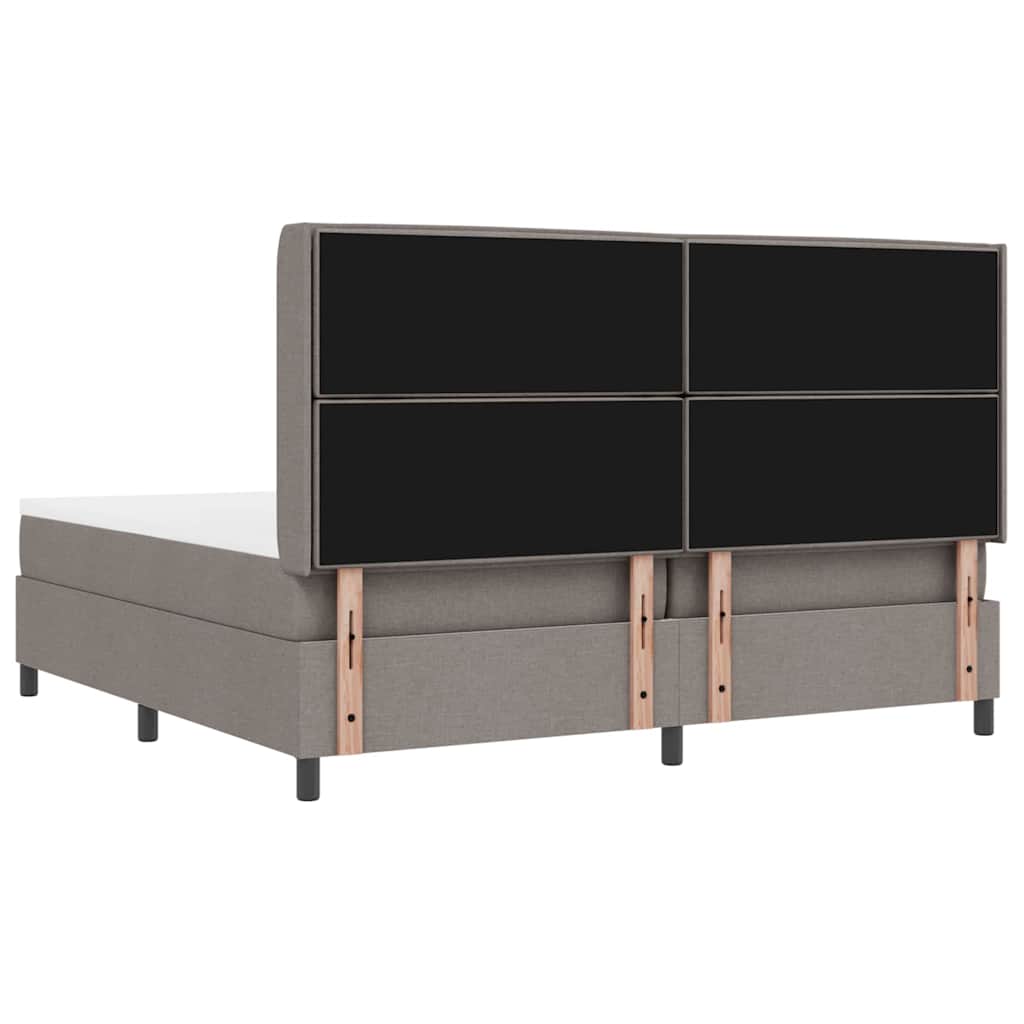 LED Box Spring Krevet Sivo-smeđa 200 x 200 cm tkanina