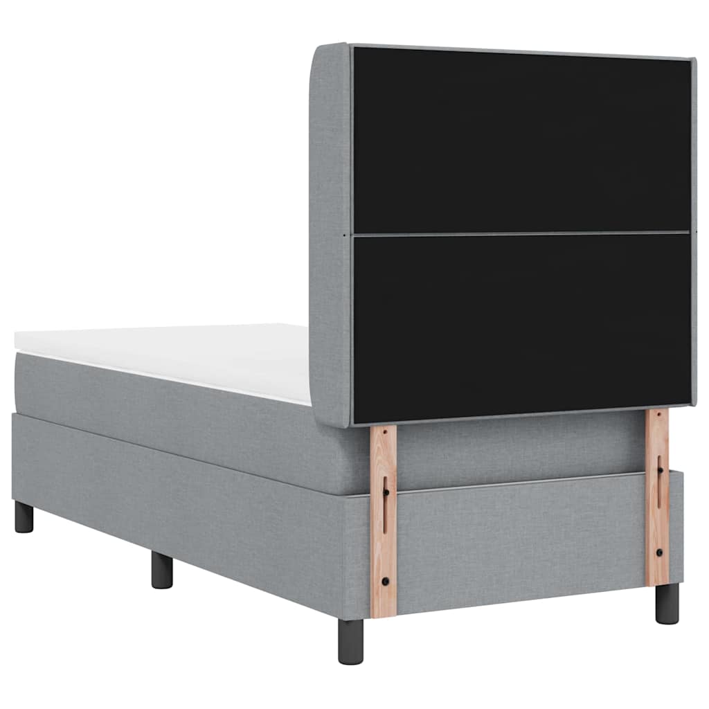 LED Box Spring Krevet Svijetlo siva 80 x 200 cm tkanina