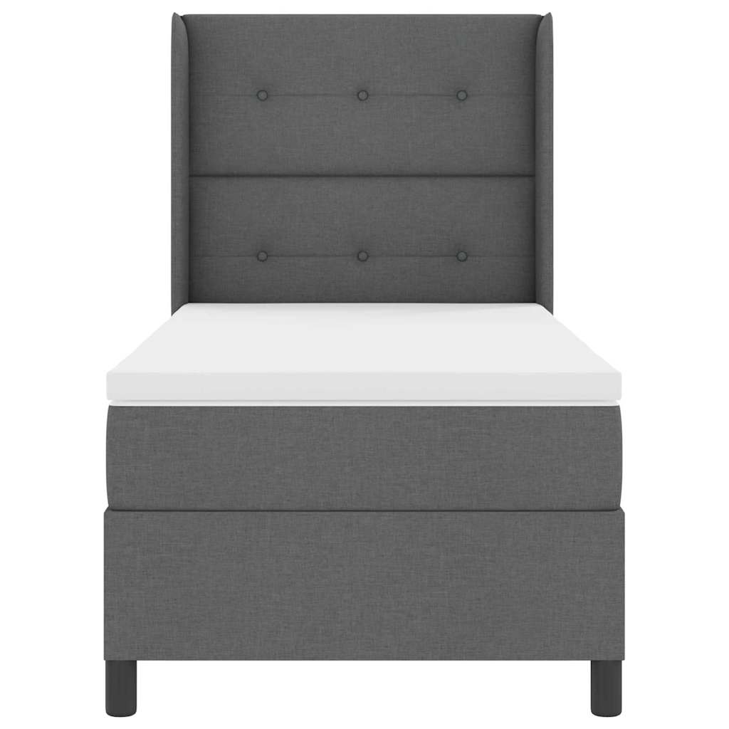 LED Box Spring Krevet s madracem Tamno siva 80 x 200 cm tkanina