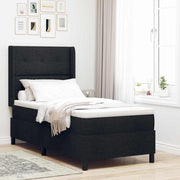 LED Box Spring Krevet s uzglavljem Crna 80 x 200 cm tkanina