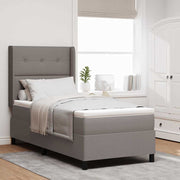 LED Box Spring Krevet Sivo-smeđa 90 x 200 cm tkanina