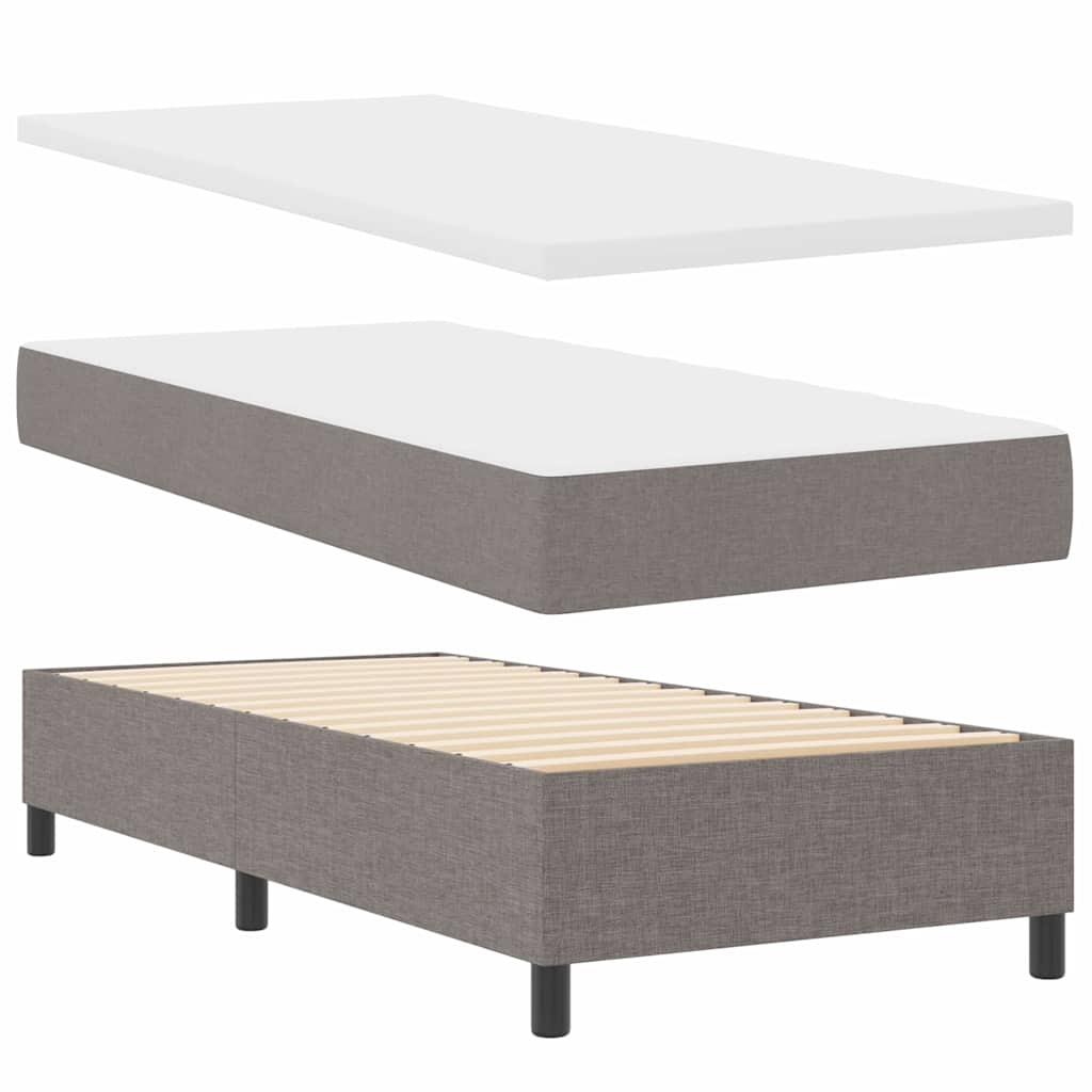 LED Box Spring Krevet Sivo-smeđa 90 x 200 cm tkanina
