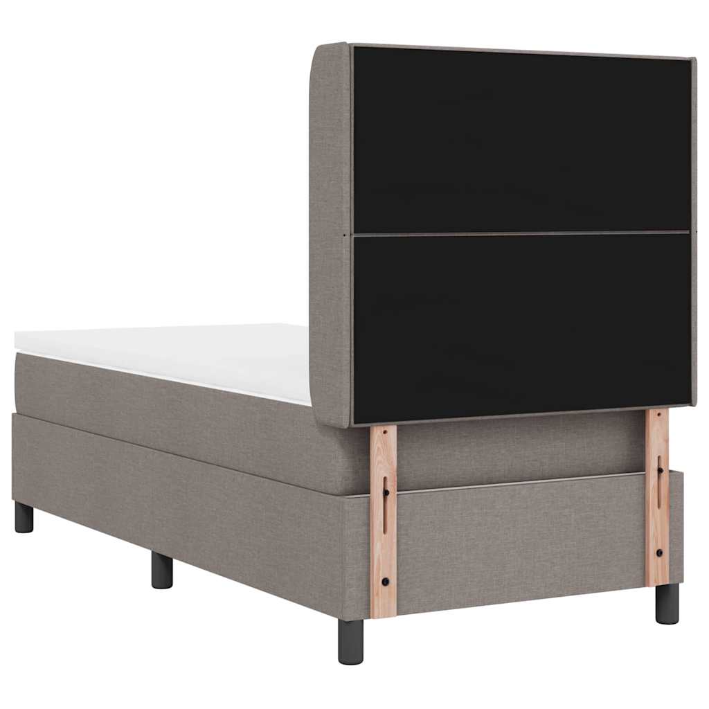 LED Box Spring Krevet Sivo-smeđa 90 x 200 cm tkanina
