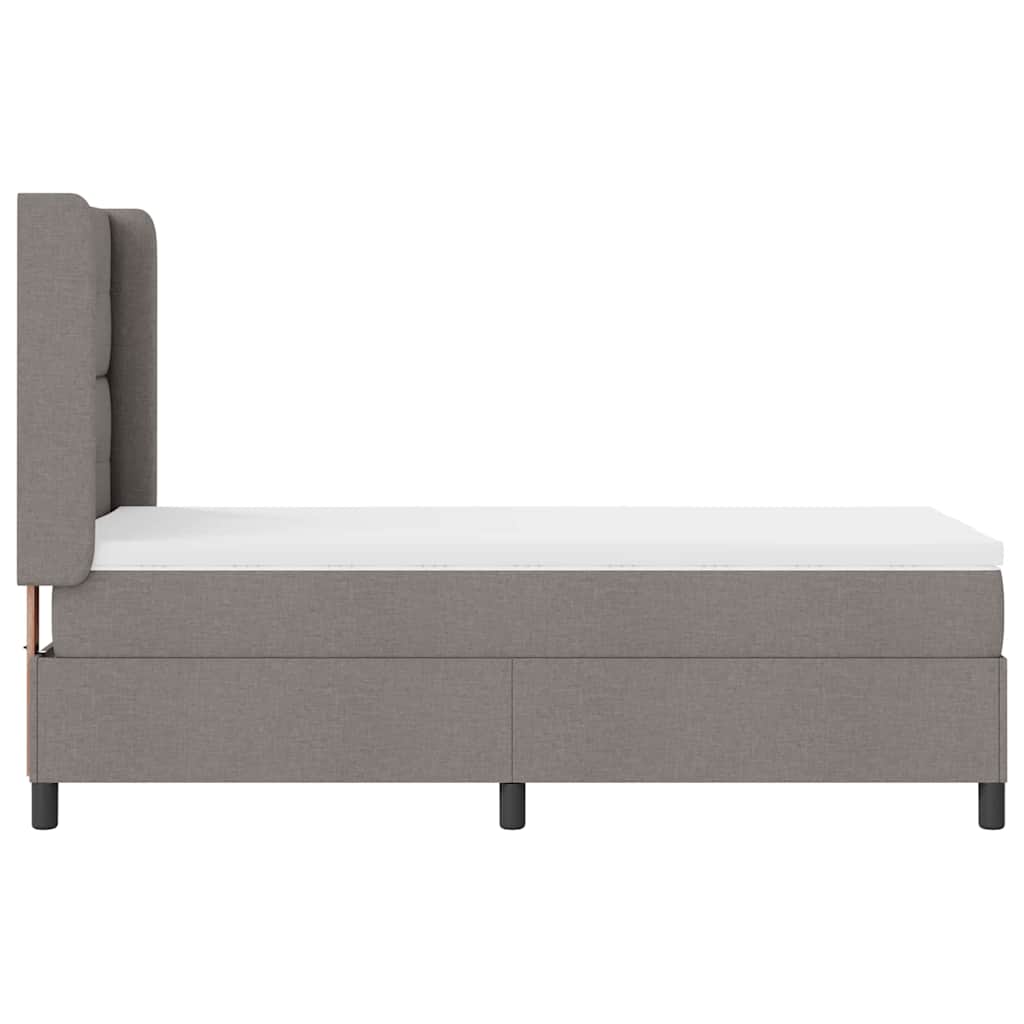 LED Box Spring Krevet Sivo-smeđa 90 x 200 cm tkanina