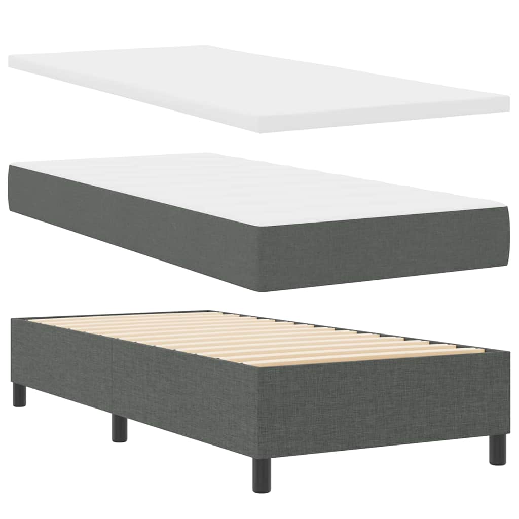 LED Box Spring Krevet Tamno siva 100 x 200 cm tkanina