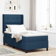 LED Box Spring Krevet s uzglavljem Plava 100 x 200 cm tkanina