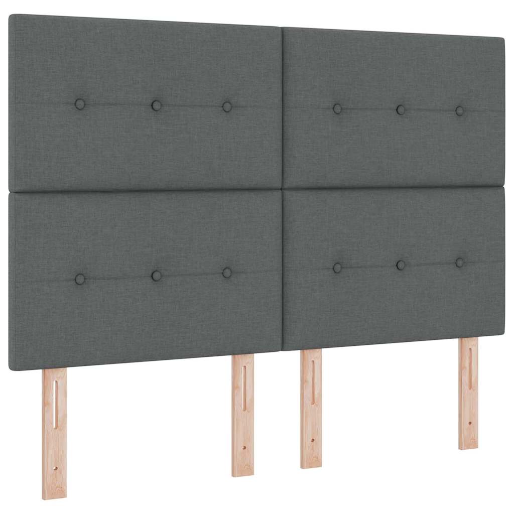 LED Box Spring Krevet Tamno siva 140 x 200 cm tkanina