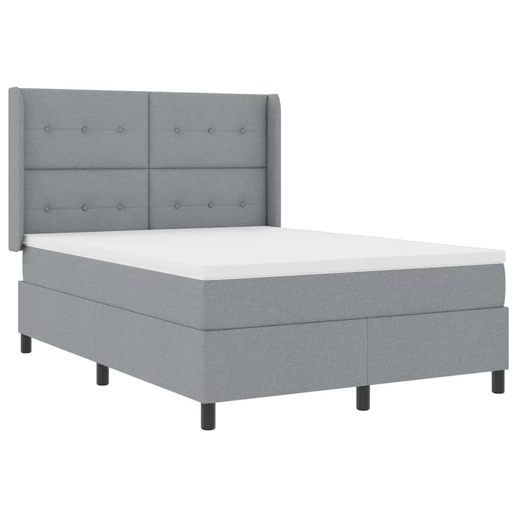 LED Box Spring Krevet Svijetlo siva 160 x 200 cm tkanina