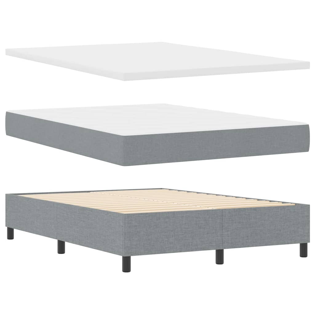 LED Box Spring Krevet Svijetlo siva 160 x 200 cm tkanina