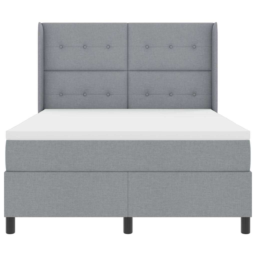 LED Box Spring Krevet Svijetlo siva 160 x 200 cm tkanina