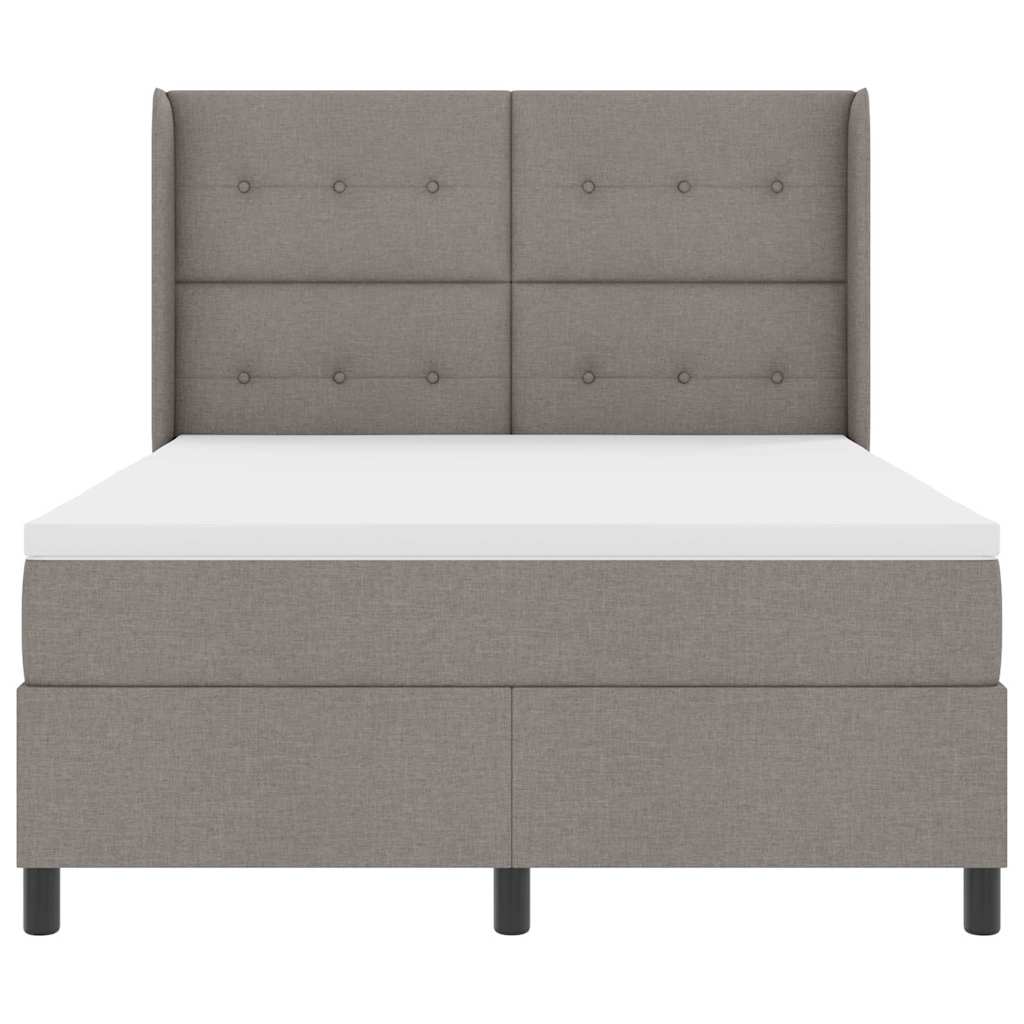LED Box Spring Krevet Sivo-smeđa 160 x 200 cm tkanina