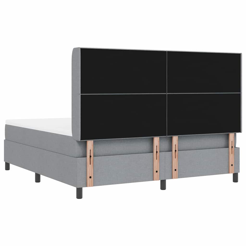 LED Box Spring Krevet Svijetlo siva 180 x 200 cm tkanina