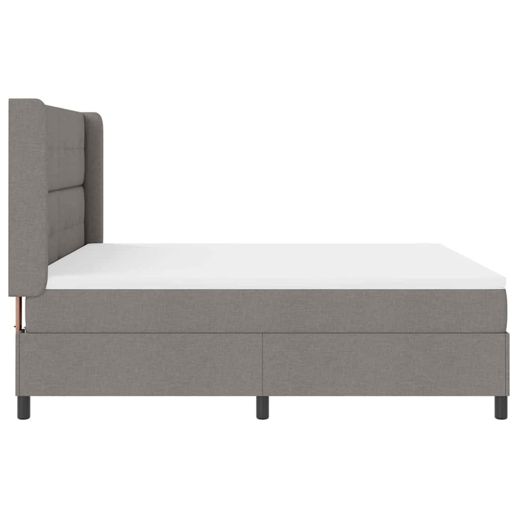 LED Box Spring Krevet Sivo-smeđa 180 x 200 cm tkanina
