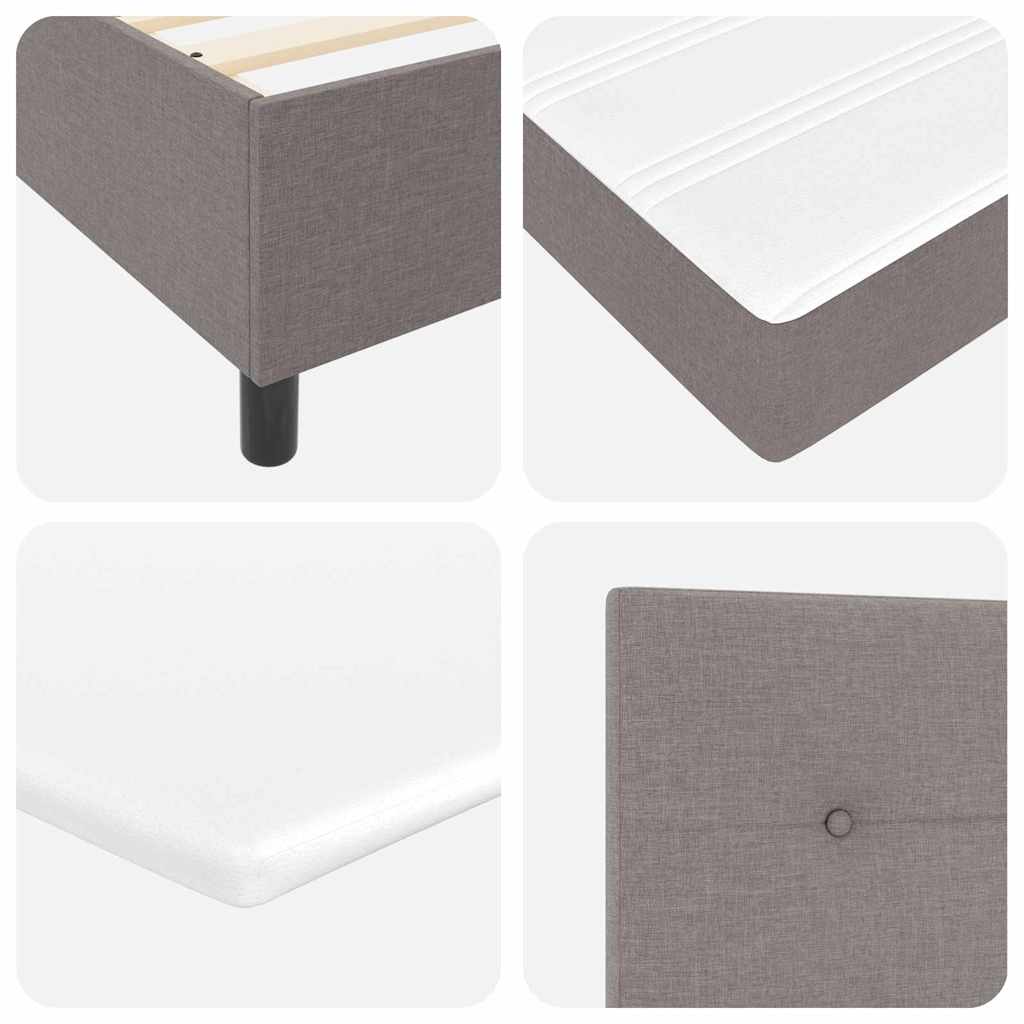 LED Box Spring Krevet Sivo-smeđa 200 x 200 cm tkanina