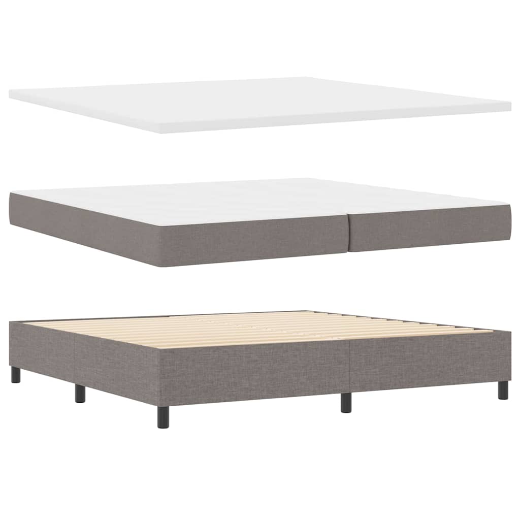 LED Box Spring Krevet Sivo-smeđa 200 x 200 cm tkanina