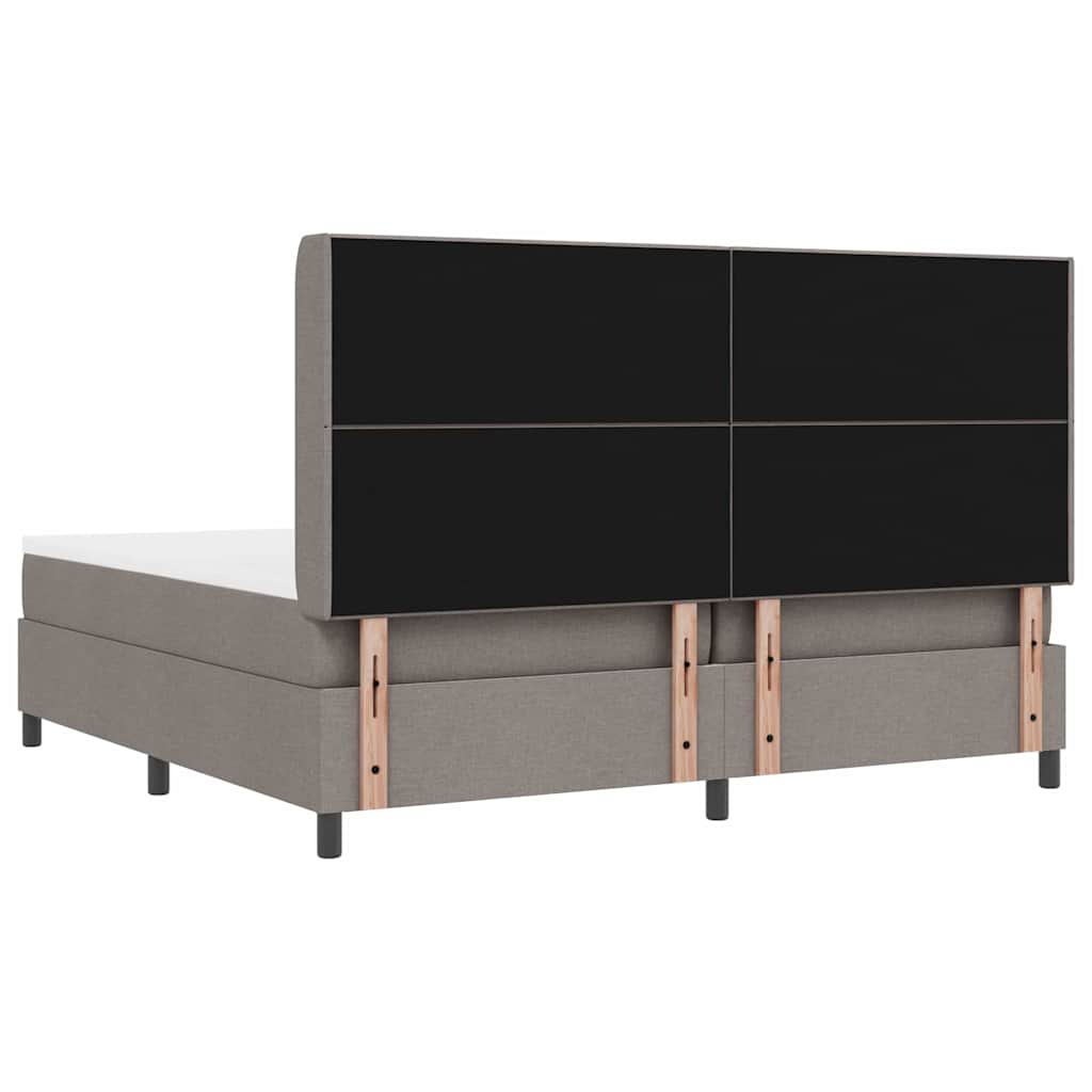 LED Box Spring Krevet Sivo-smeđa 200 x 200 cm tkanina