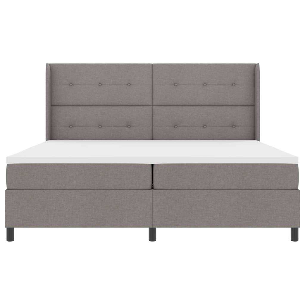 LED Box Spring Krevet Sivo-smeđa 200 x 200 cm tkanina