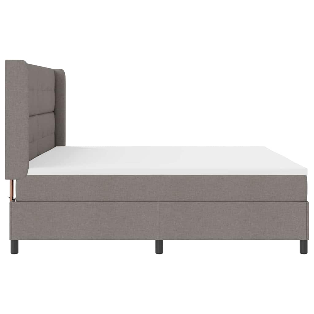 LED Box Spring Krevet Sivo-smeđa 200 x 200 cm tkanina