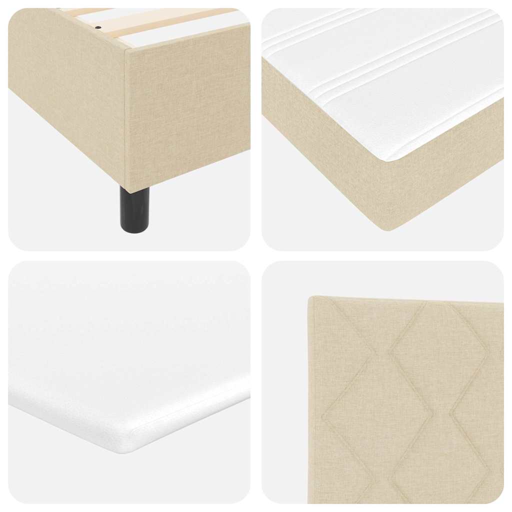 LED Box Spring Krevet s uzglavljem Krema 80 x 200 cm tkanina