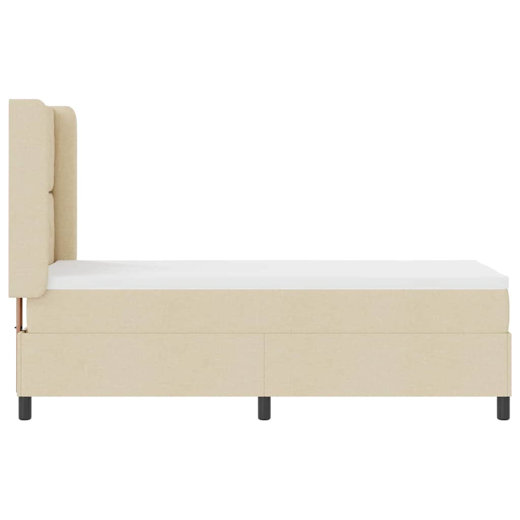 LED Box Spring Krevet s uzglavljem Krema 80 x 200 cm tkanina