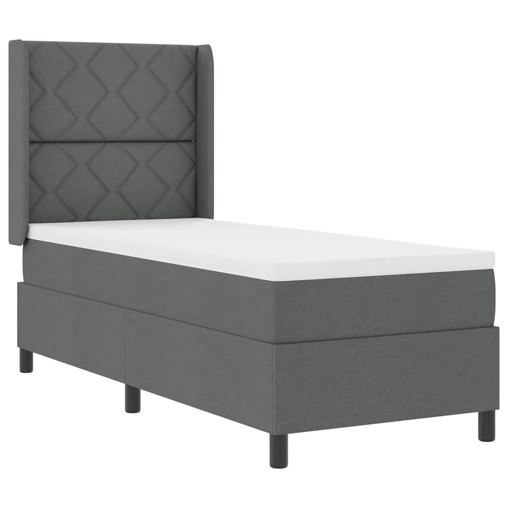 LED Box Spring Krevet Tamno siva 90 x 190 cm tkanina