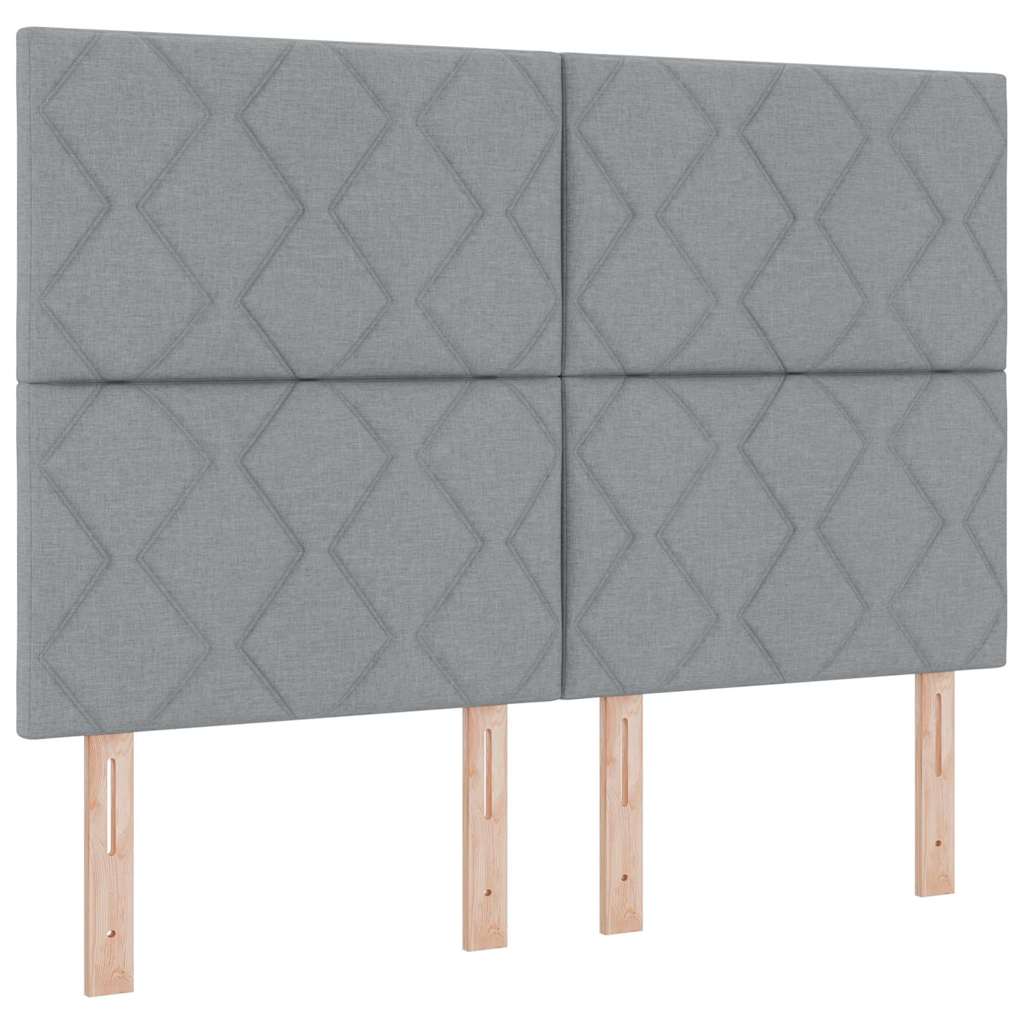LED Box Spring Krevet Svijetlo siva 140 x 200 cm tkanina