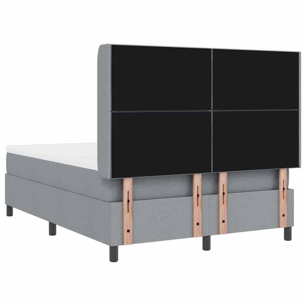 LED Box Spring Krevet Svijetlo siva 140 x 200 cm tkanina