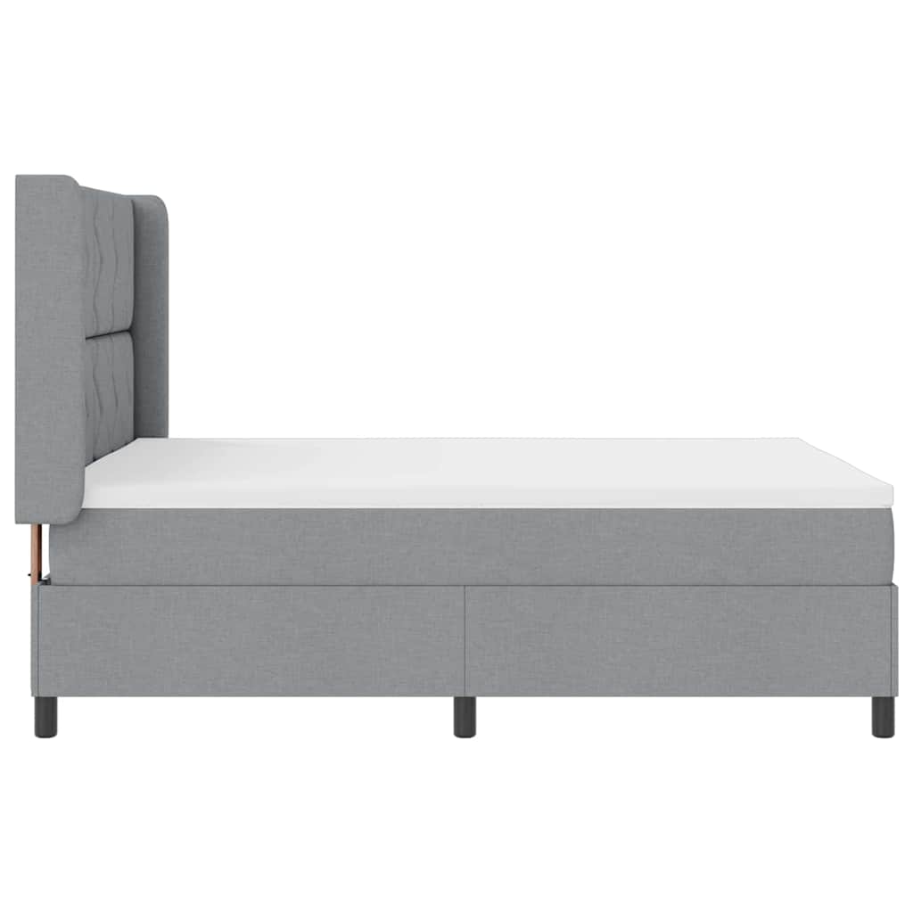 LED Box Spring Krevet Svijetlo siva 140 x 200 cm tkanina