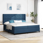 LED Box Spring Krevet s uzglavljem Plava 200 x 200 cm tkanina