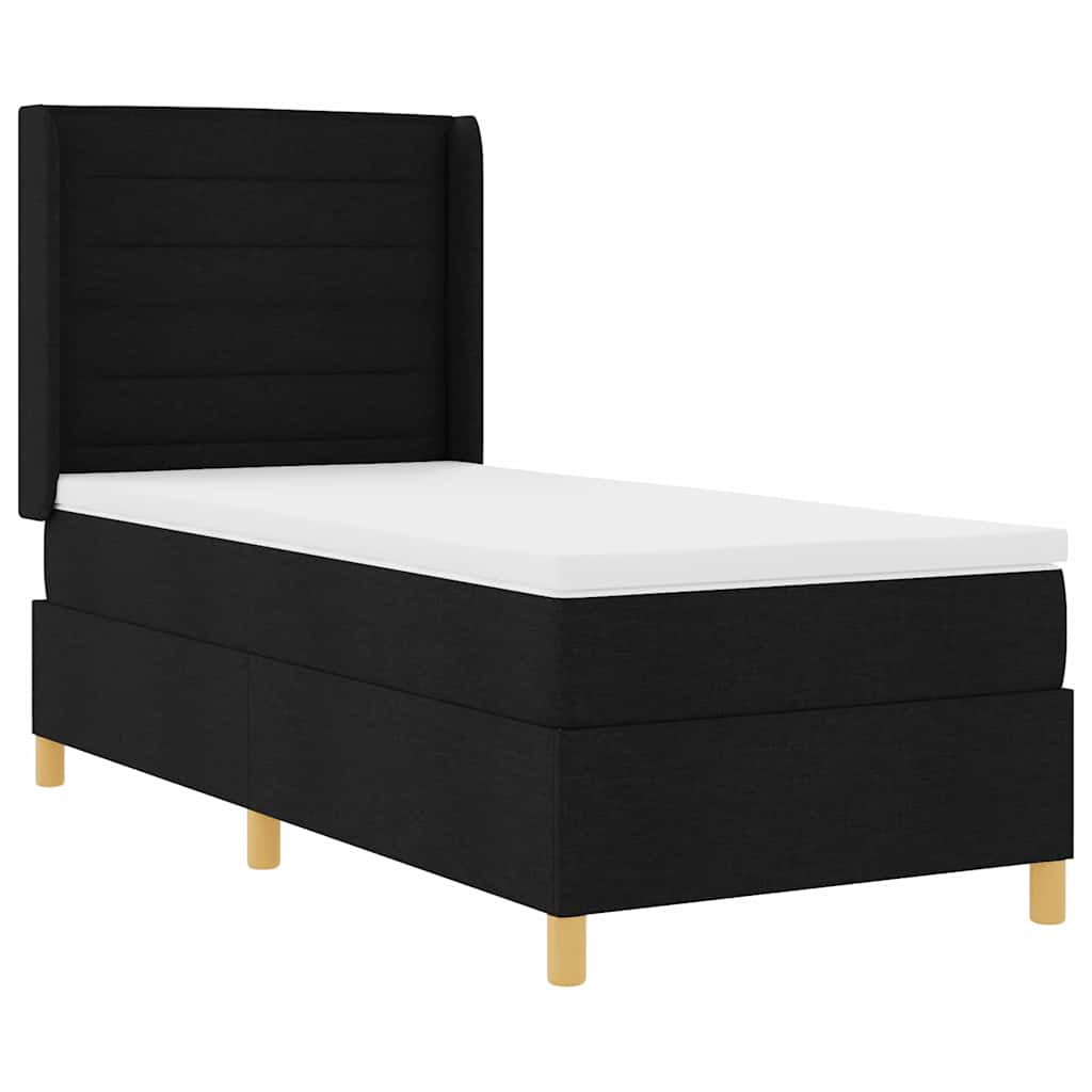 Krevet s opruga kutije s LED trakama Crna 80 x 200 cm tkanina