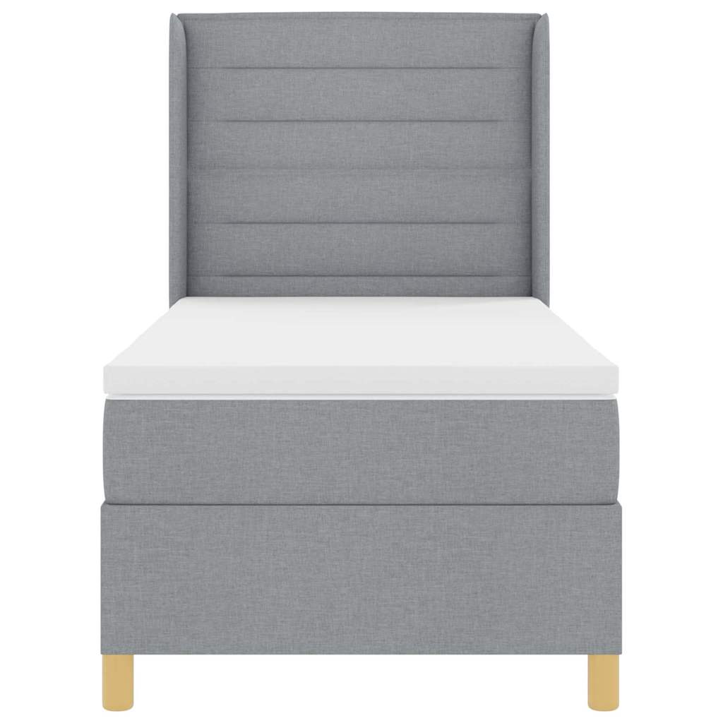 Krevet s opruga kutije Svijetlo siva 90 x 190 cm tkanina