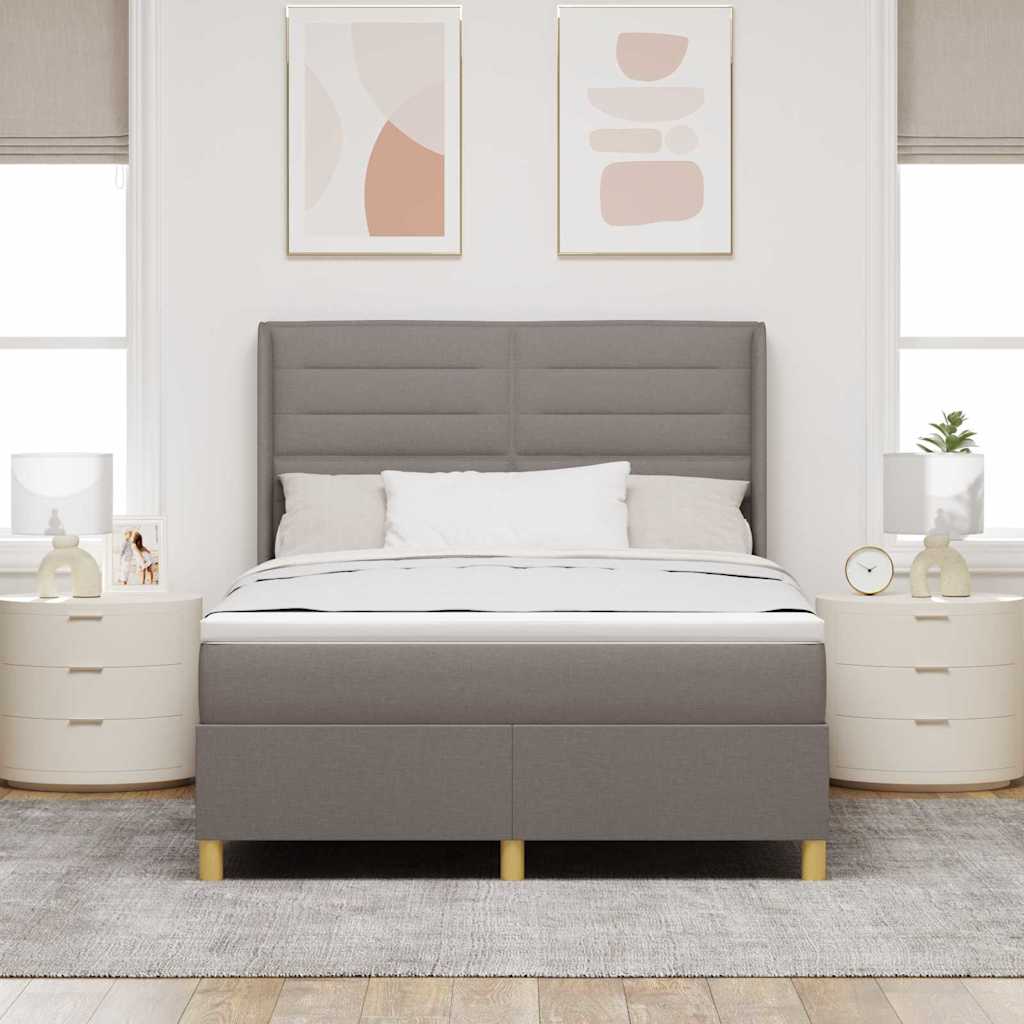 Krevet s opruga kutije Sivo-smeđa 140 x 200 cm tkanina