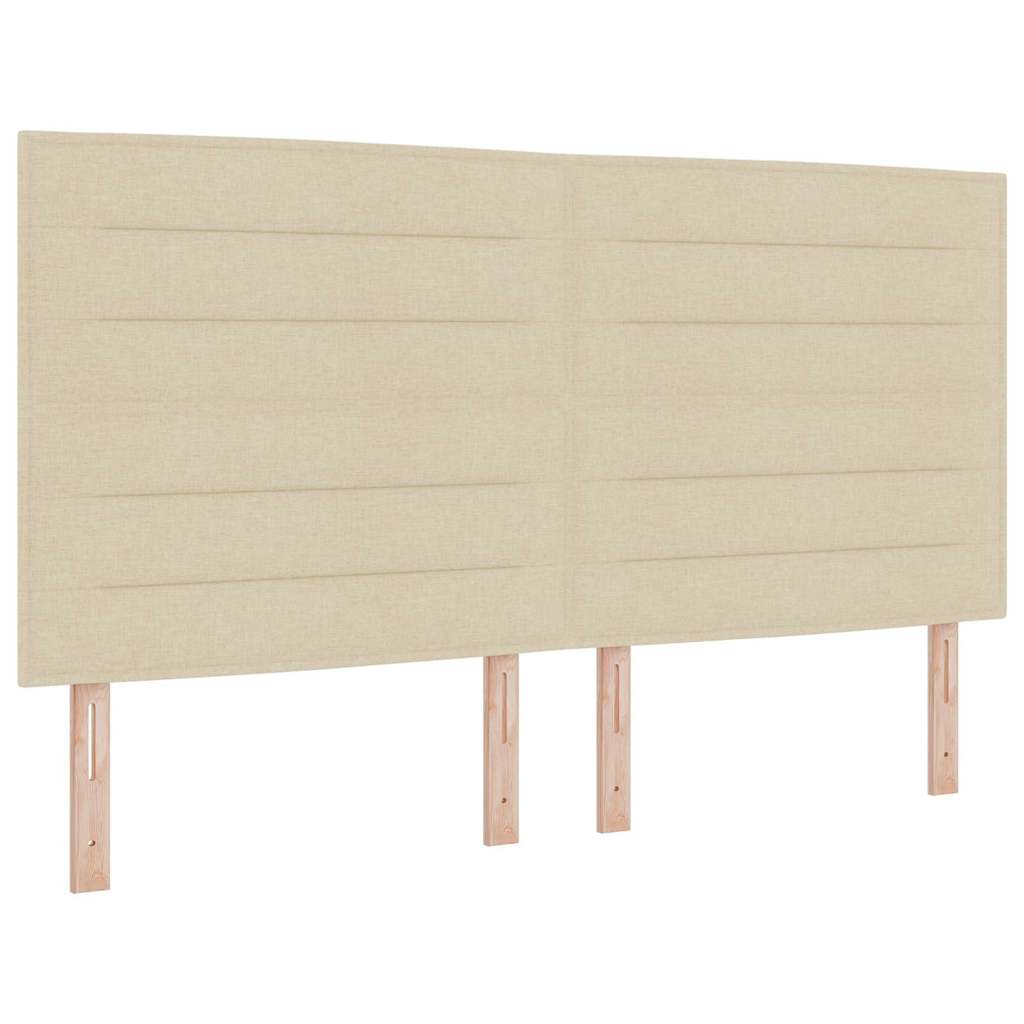 Krevet s opruga kutije s LED trakama Krema 180 x 200 cm tkanina