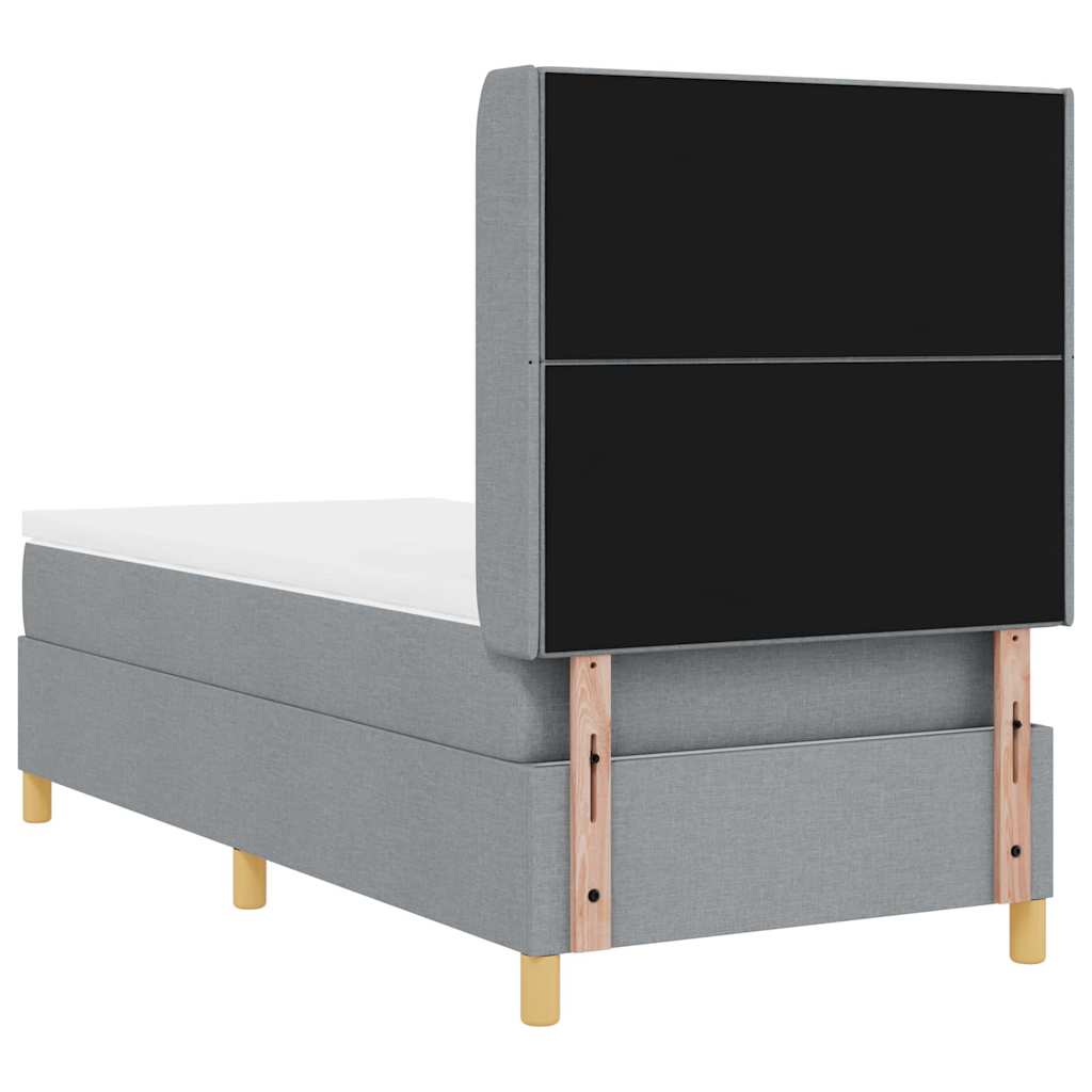 Krevet s opruga kutije Svijetlo siva 80 x 200 cm tkanina