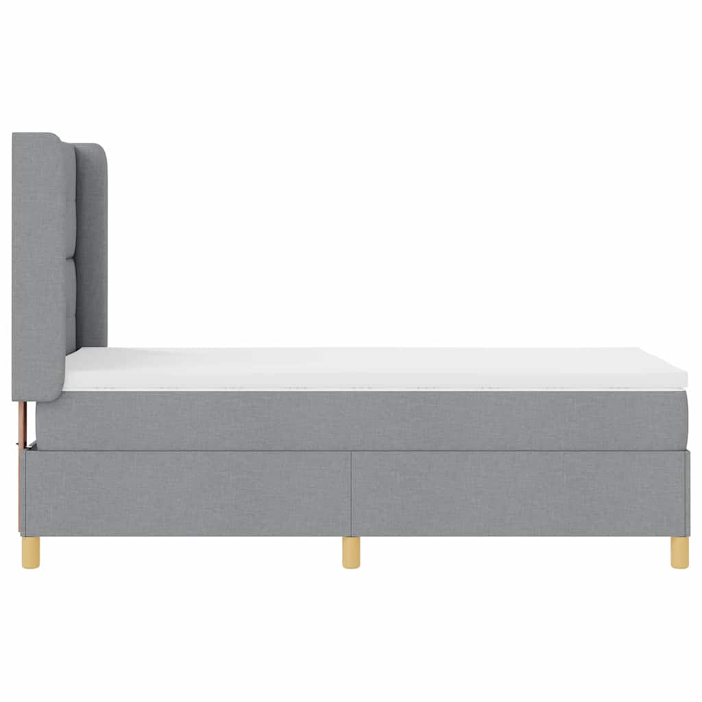 Krevet s opruga kutije Svijetlo siva 90 x 200 cm tkanina