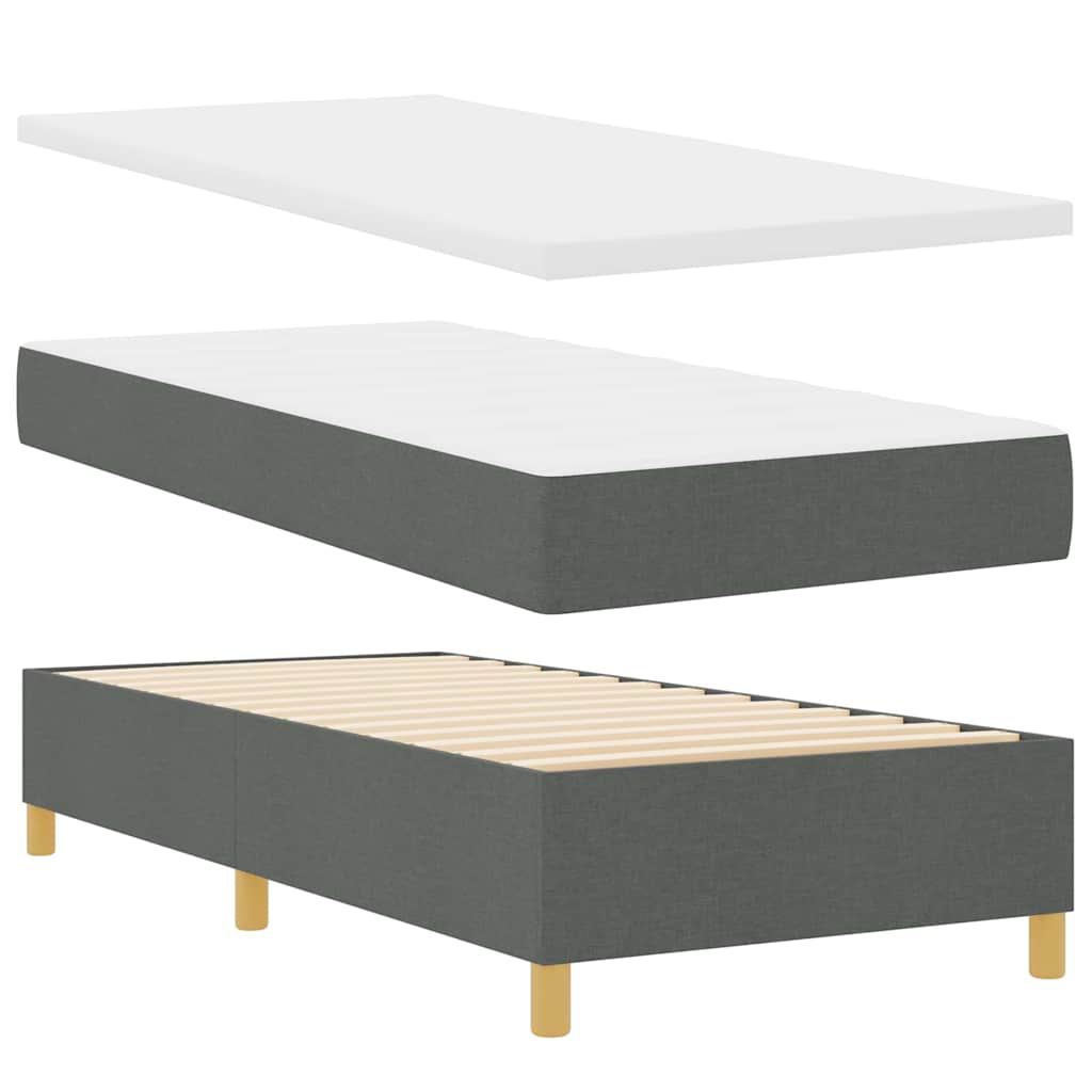 Krevet s opruga kutije s LED trakama Siva 100 x 200 cm tkanina