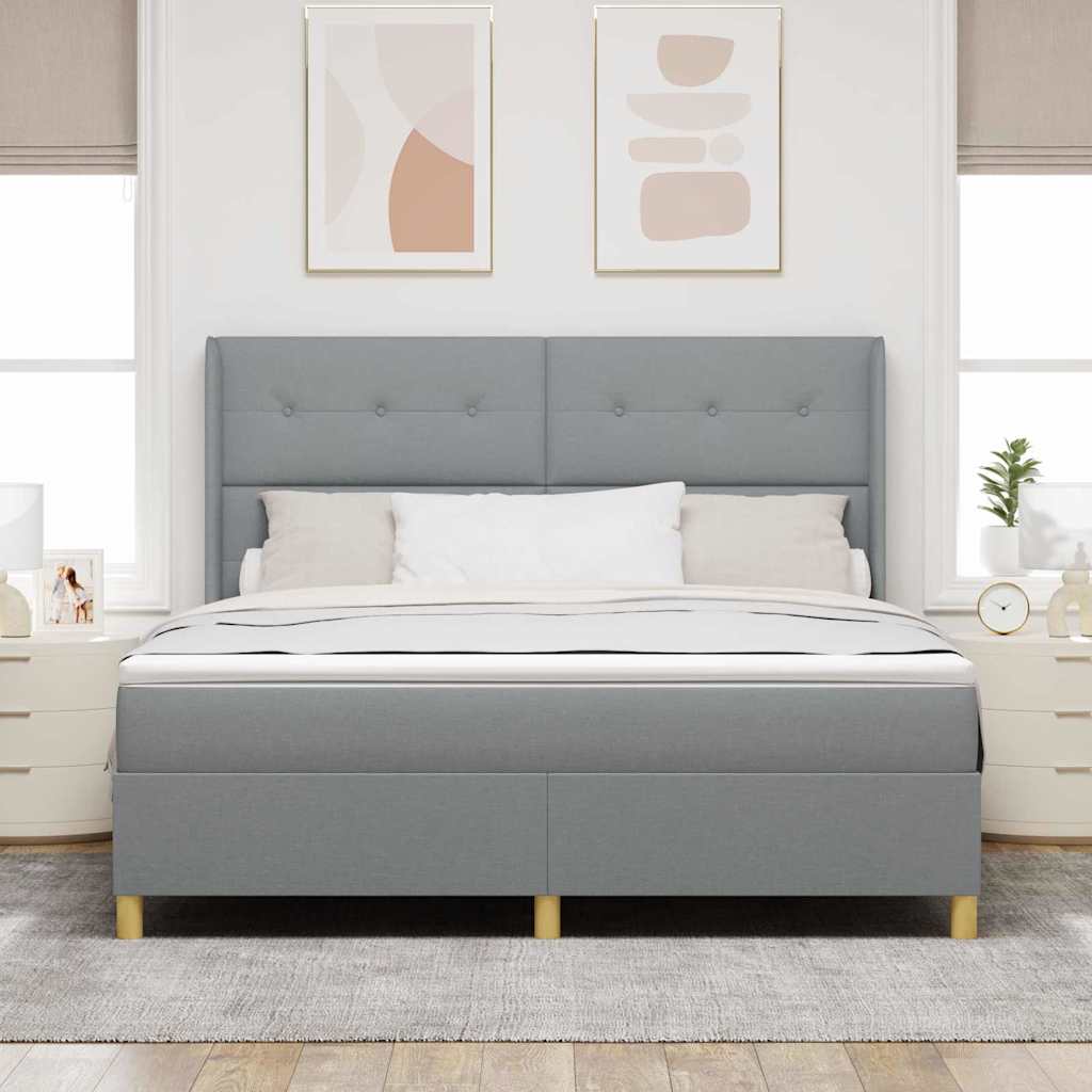 Krevet s opruga kutije Svijetlo siva 180 x 200 cm tkanina