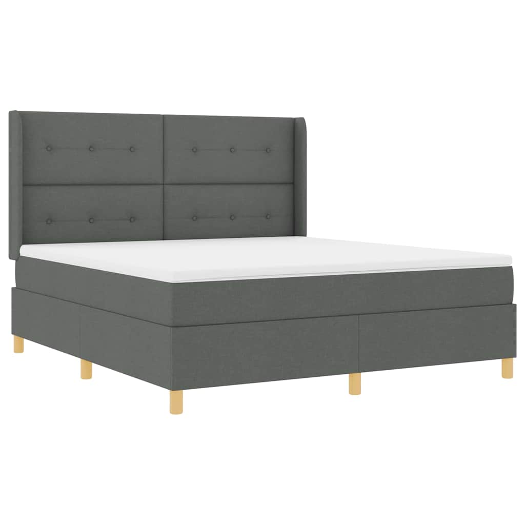 Krevet s opruga kutije s LED trakama Siva 180 x 200 cm tkanina