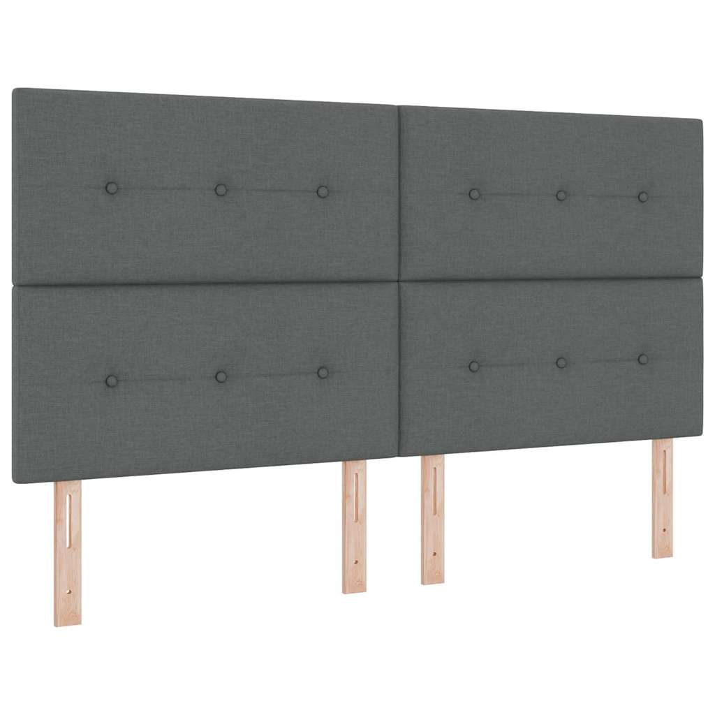 Krevet s opruga kutije s LED trakama Siva 180 x 200 cm tkanina